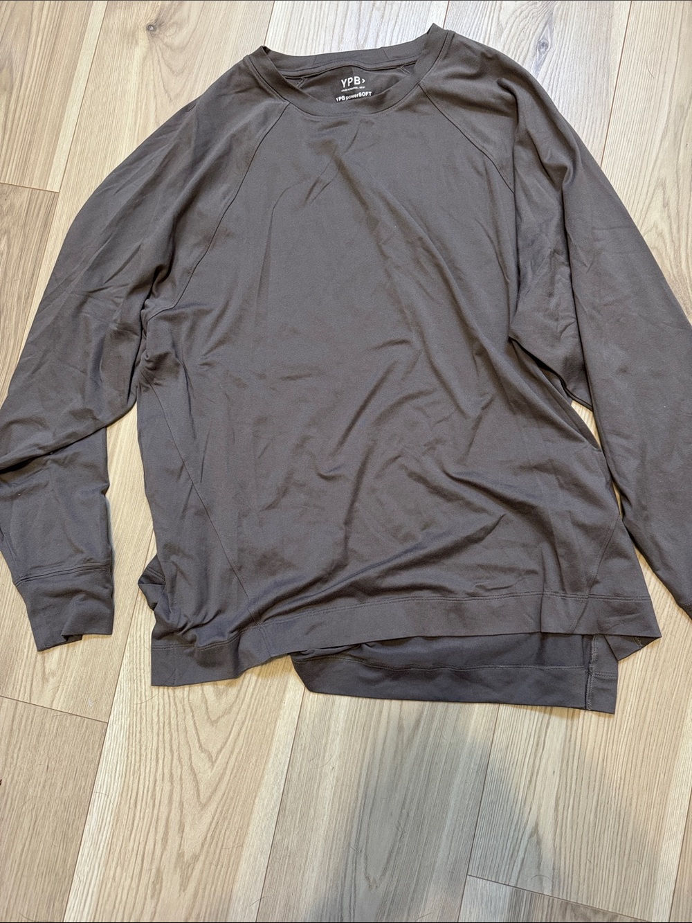 Women’s YPB Long Sleeve Crew in Dark Brown